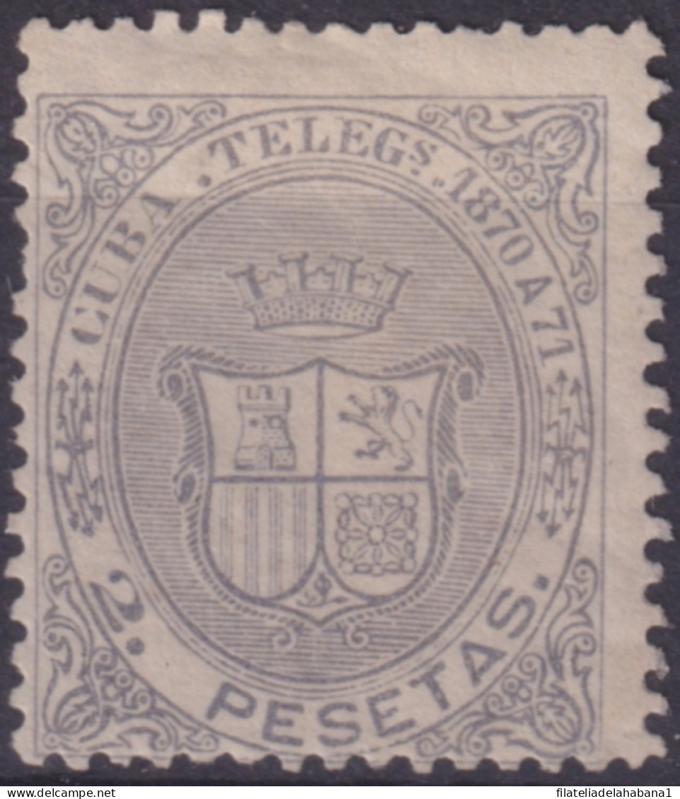 1870-115 CUBA SPAIN TELEGRAPH Ed.13 1870 REPUBLICA 2pta 1870 A 1871.  - Prefilatelia