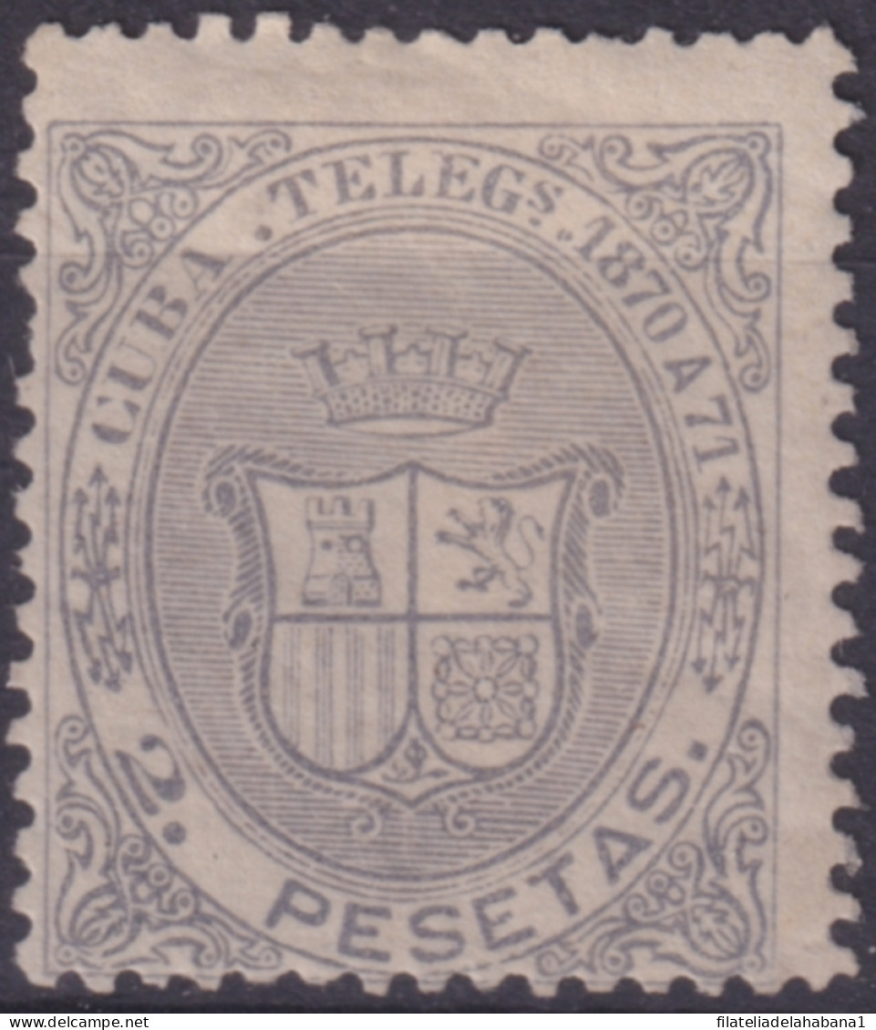 1870-115 CUBA SPAIN TELEGRAPH Ed.13 1870 REPUBLICA 2pta 1870 A 1871.  - Préphilatélie