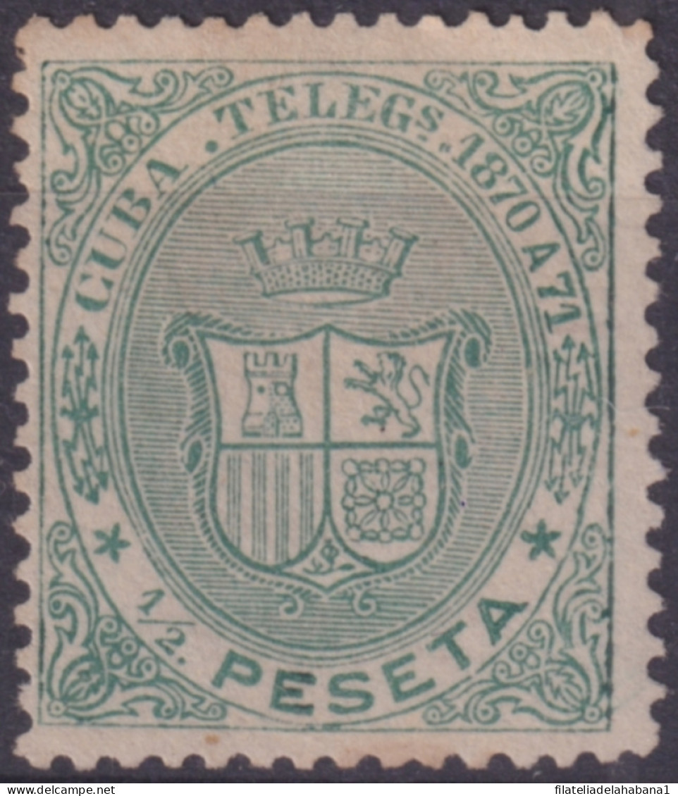 1870-118 CUBA SPAIN TELEGRAPH Ed.11 1870 REPUBLICA ½ Pta 1870 A 1871.  - Prephilately