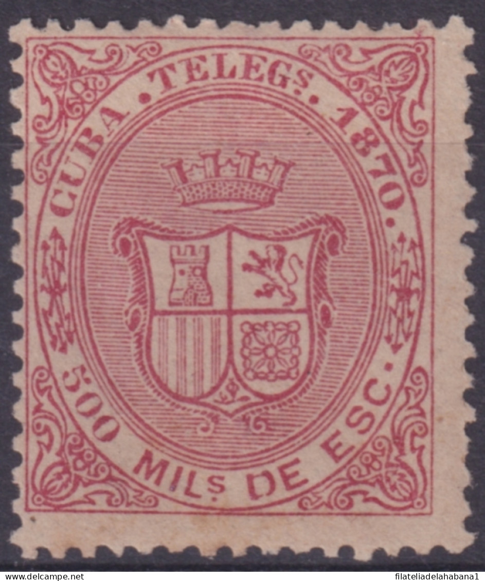 1870-117 CUBA SPAIN TELEGRAPH Ed.8 1870 REPUBLICA 500 Mls 1870.  - Prephilately