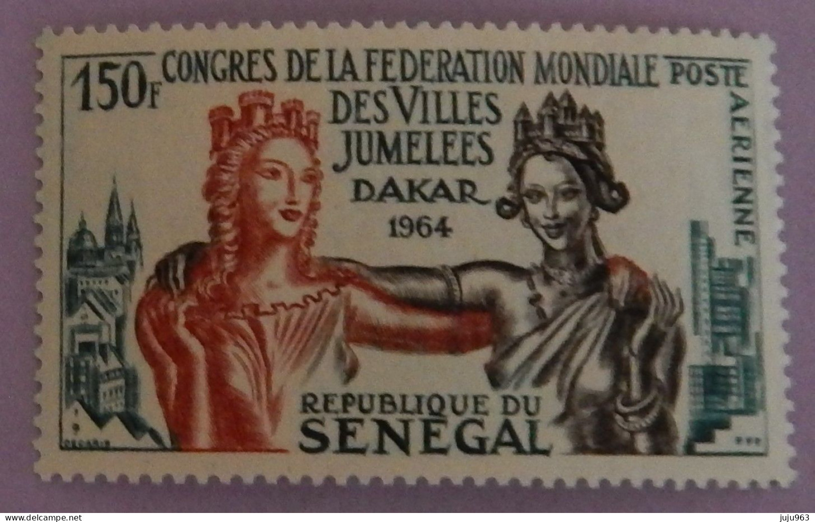 SENEGAL YT PA 41 NEUF**MNH "CONGRES DE LA FEDERATION MONDIALE DES VILLES JUMELEES A DAKAR" ANNÉE 1964 - Senegal (1960-...)