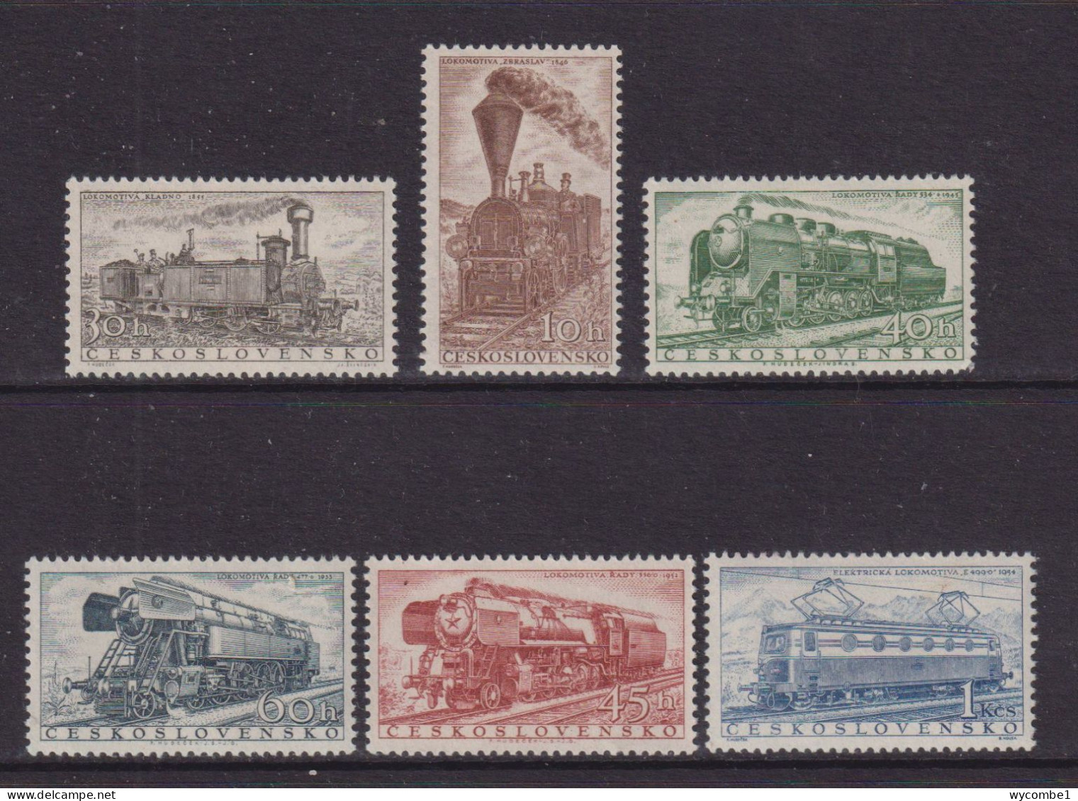 CZECHOSLOVAKIA  - 1956  Trains Set  Never Hinged Mint - Unused Stamps