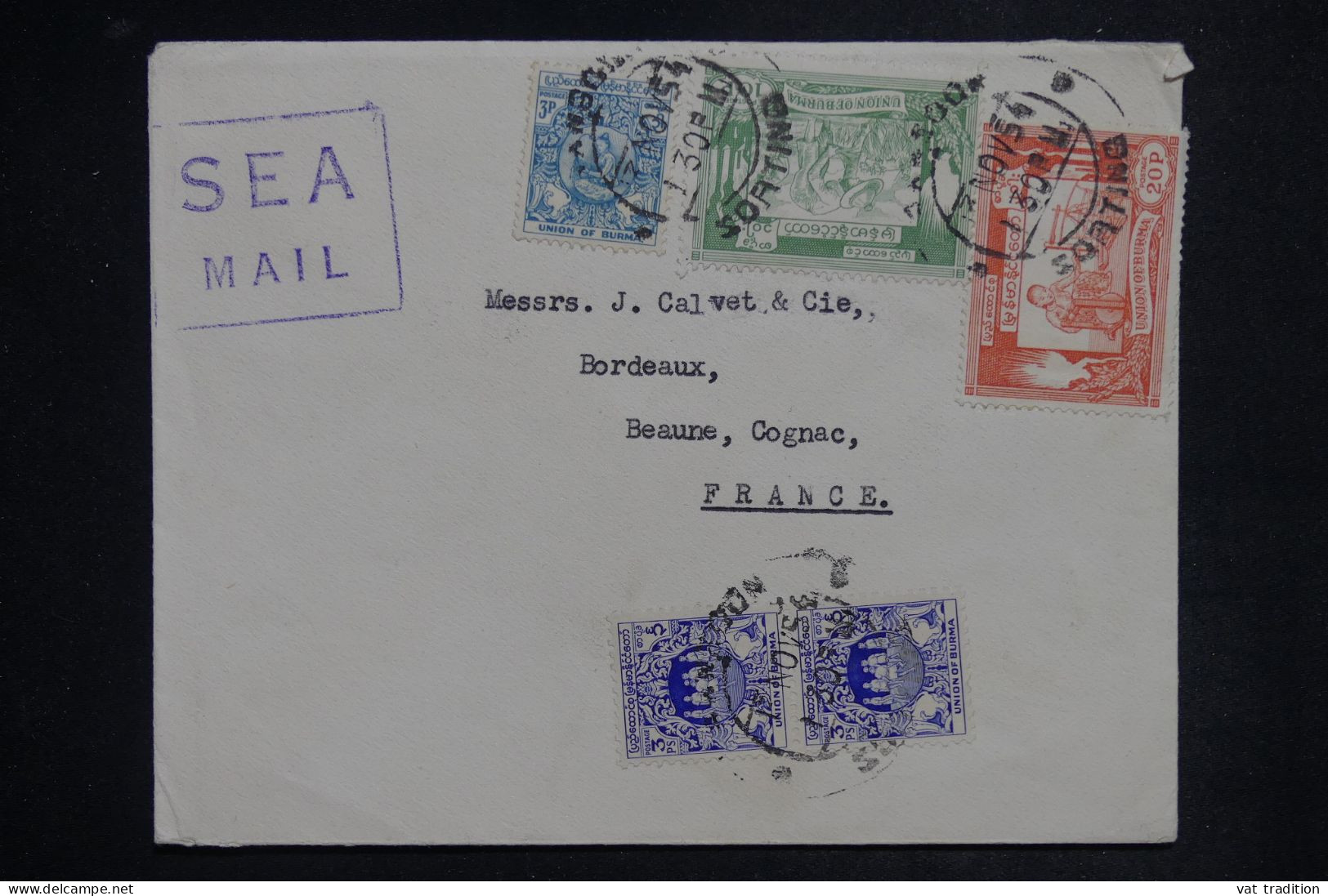 BURMA - Enveloppe Pour La France En 1954 - L 150776 - Myanmar (Birma 1948-...)