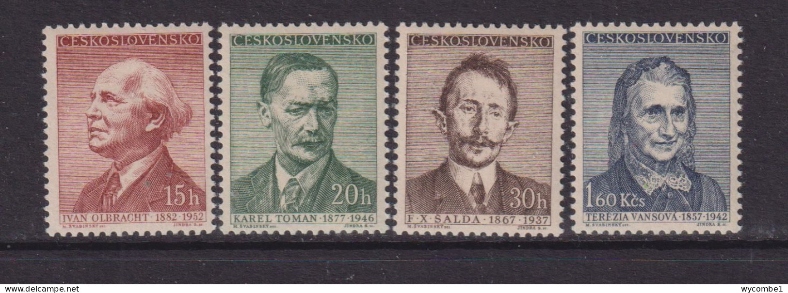 CZECHOSLOVAKIA  - 1957  Writers Set  Never Hinged Mint - Unused Stamps