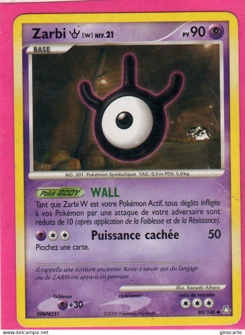 Carte Pokemon 2009 Diamant Et Perle Eveil De Legende 80/146 Zarbi 90pv Bon Etat - Diamant Und Perl