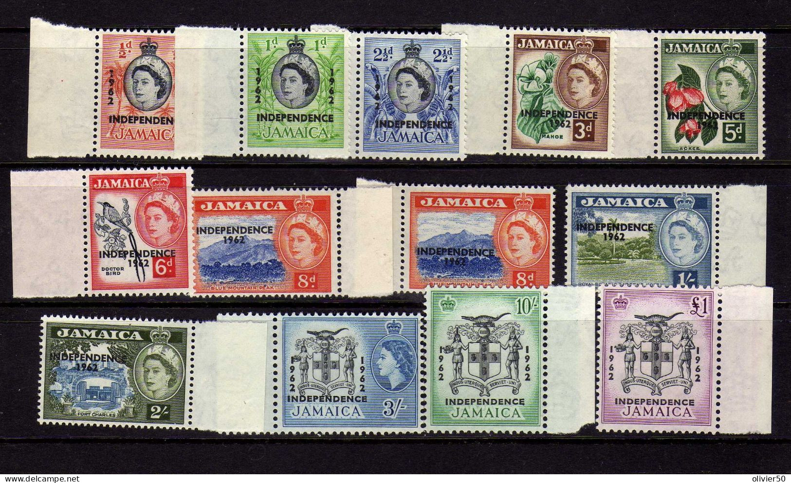 Jamaique -  1962 - Elizabeth II - Surcharge Independence - Neufs** - MNH - Jamaique (1962-...)