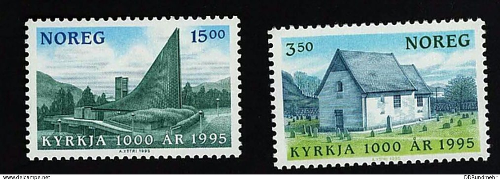 1995 Churches Michel NO 1181 - 1182 Stamp Number NO 1094 - 1095 Yvert Et Tellier NO 1133 - 1134 Xx MNH - Neufs