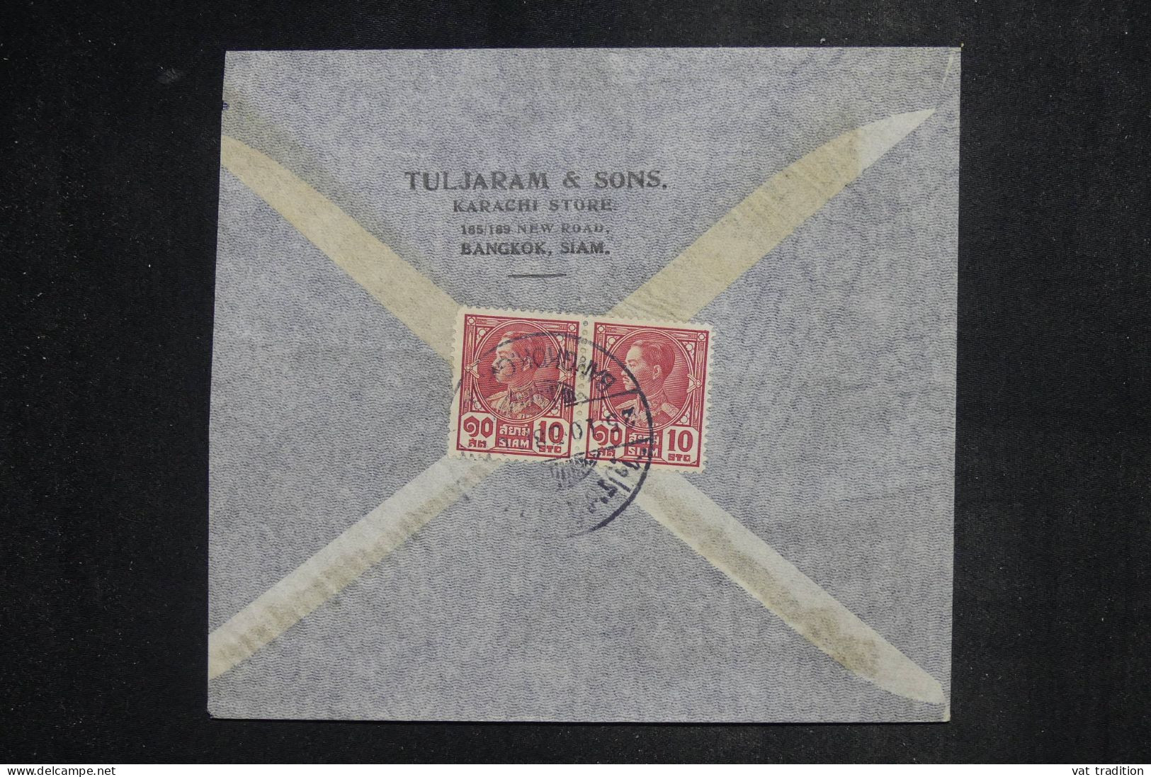SIAM - Enveloppe De Bangkok Pour Saigon , Affranchissement Au Verso - L 150780 - Siam