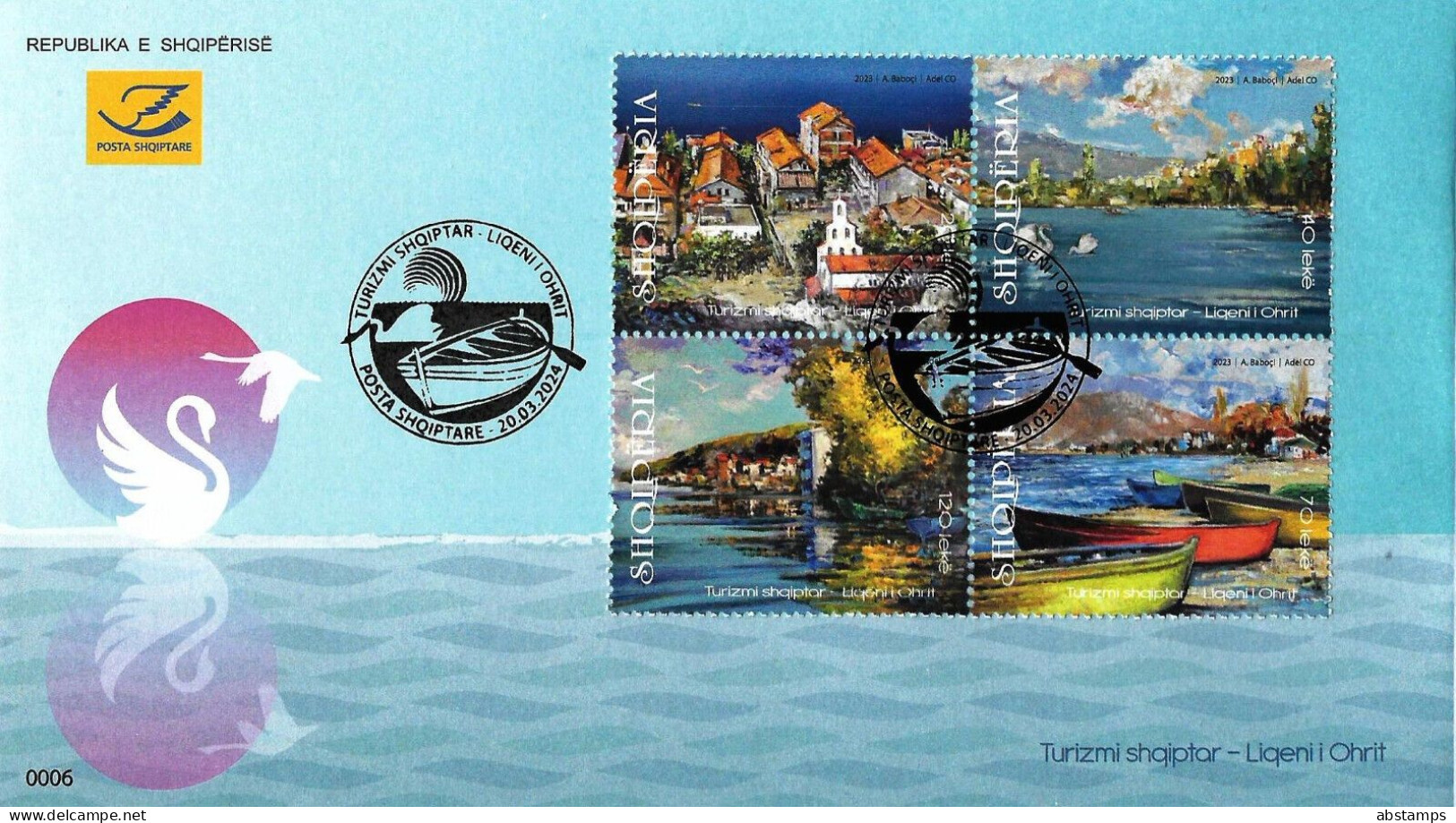 Albania Stamps 2023. Tourism - Lake Ohrid. FDC MNH - Albania