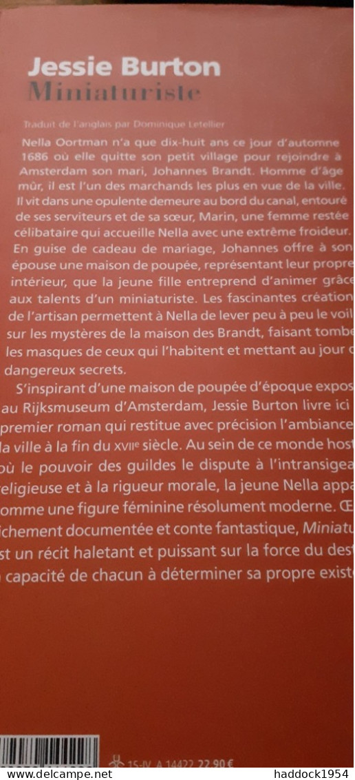 Miniaturiste JESSIE BURTON Gallimard 2015 - Historic
