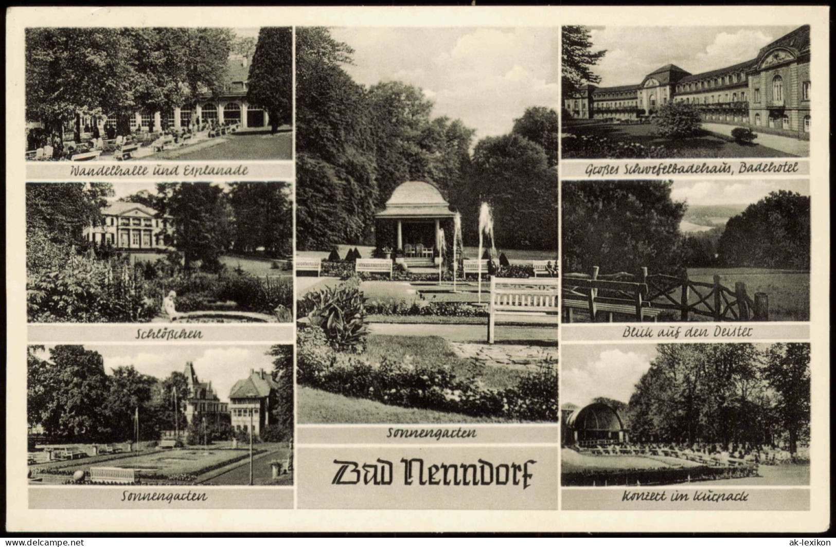 Bad Nenndorf Mehrbildkarte Mit Ortsansichten U.a. Wandelhalle Und Esplanade 1958 - Bad Nenndorf