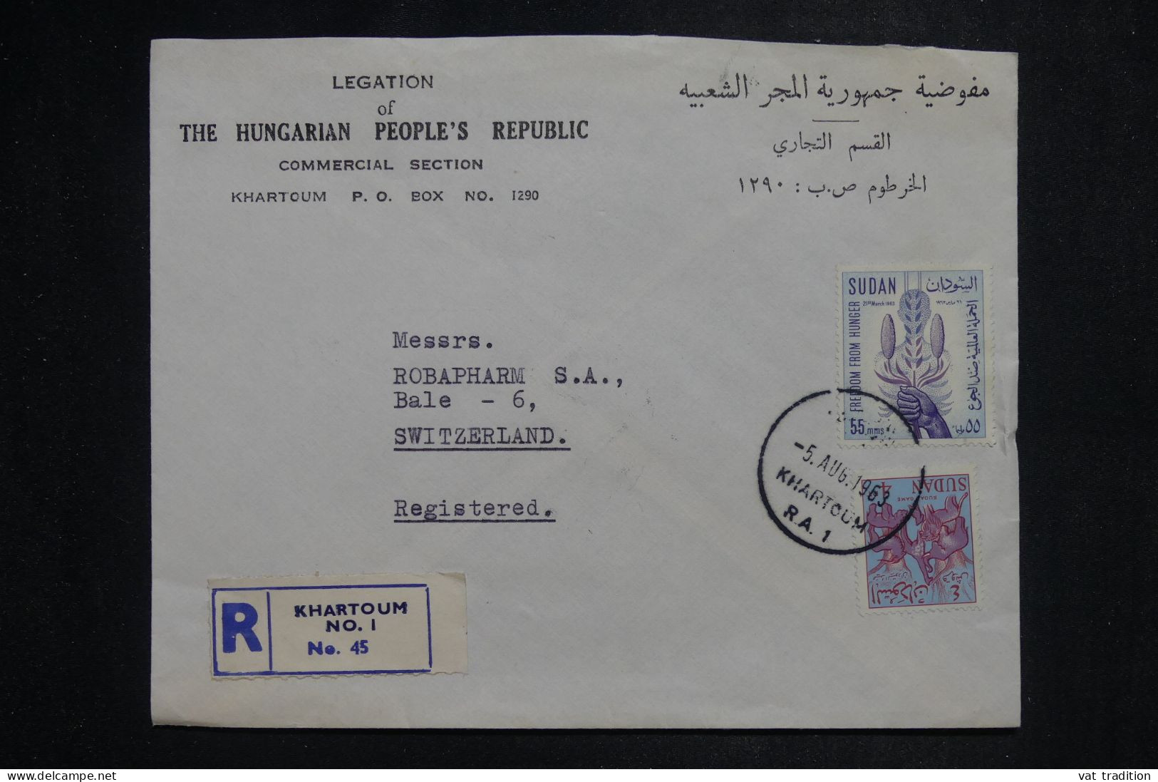 SOUDAN - Enveloppe En Recommandé De Khartoum Pour La Suisse En 1963  - L 150787 - Soudan (1954-...)