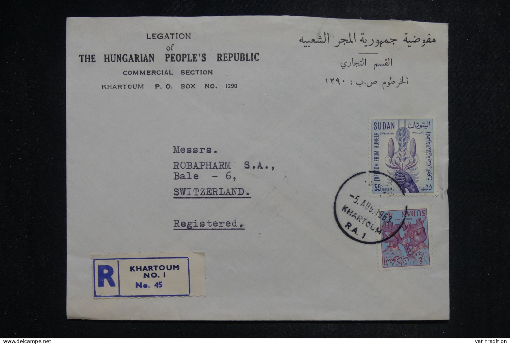 SOUDAN - Enveloppe En Recommandé De Khartoum Pour La Suisse En 1963  - L 150787 - Sudan (1954-...)