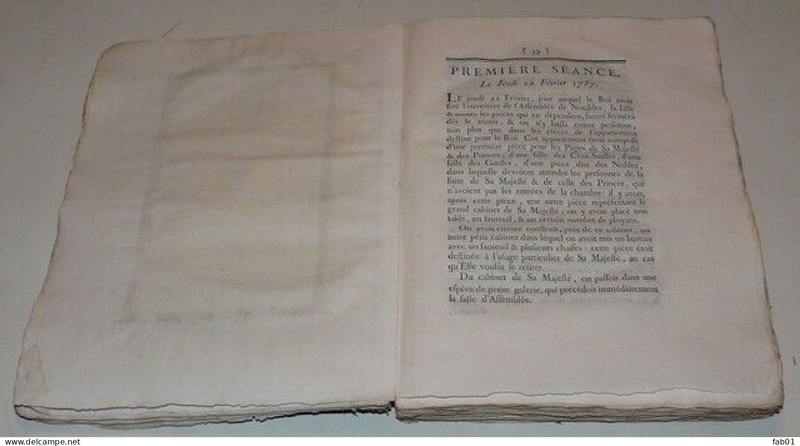 L'assemblée Des Notables 1787 (procès Verbal)-divers Mémoires:forêts,timbres..... - 1900 - 1949