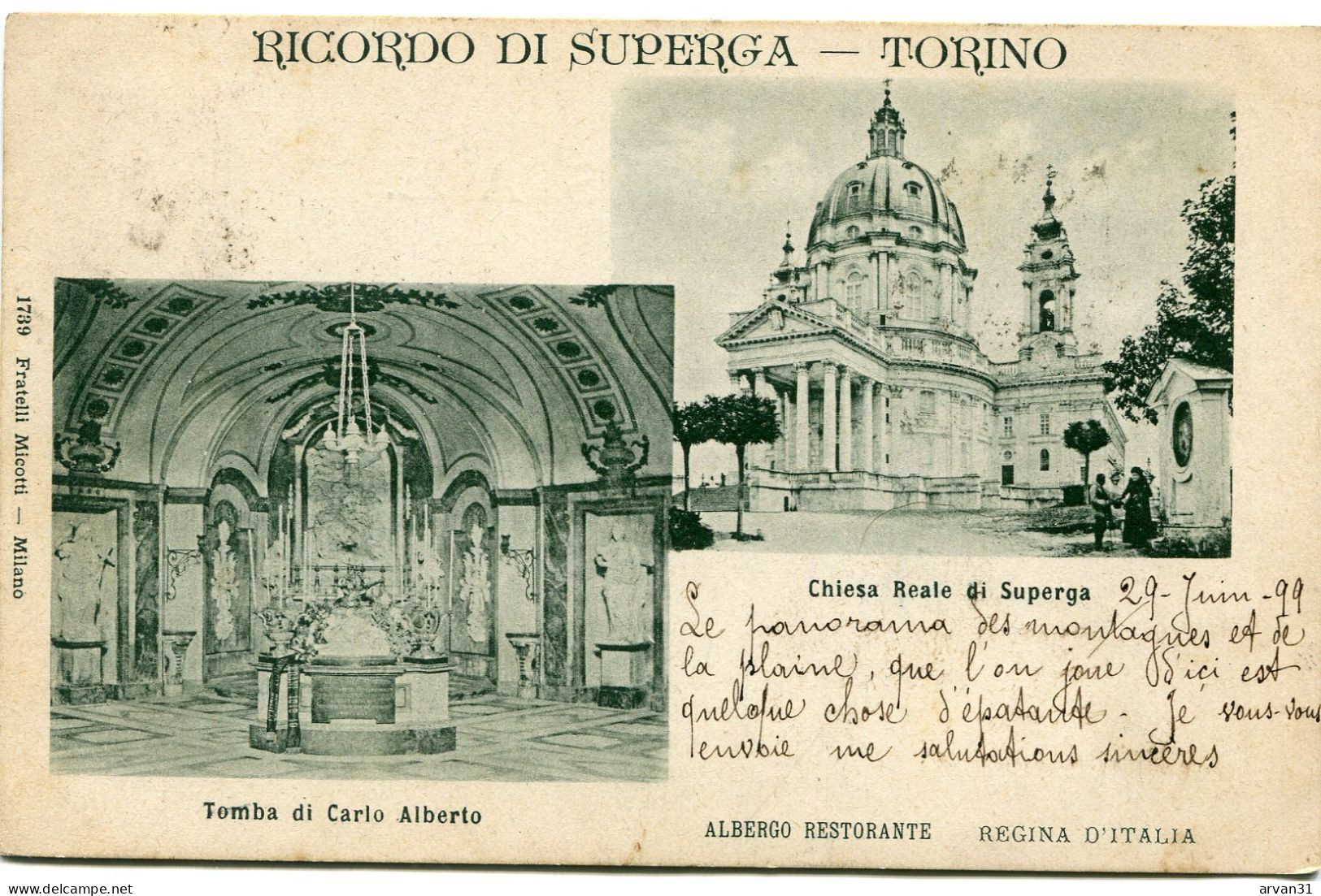 TORINO - RICORDO Di SUPERGA 4 - CARTOLINA PRECURSORE RARO Del 1899 - POSSIBILITÀ DI SCONTO E SPEDIZIONE GRATUITA - - Multi-vues, Vues Panoramiques