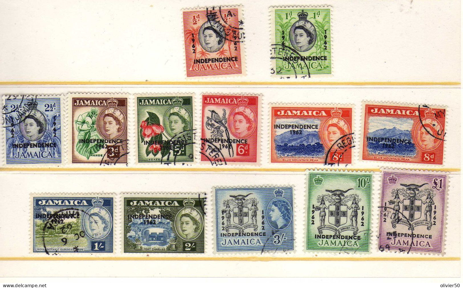 Jamaique -  1962 - Elizabeth II - Surcharge Independence - Obliteres - Giamaica (1962-...)