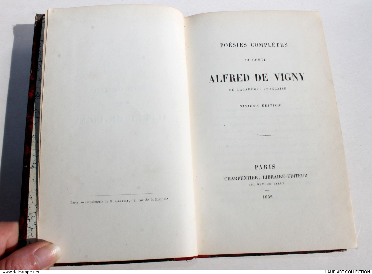 POESIES COMPLETES DU COMTE ALFRED DE VIGNY 6e EDITION 1852 CHARPENTIER / ANCIEN LIVRE FRANCAIS (1803.8) - Autores Franceses