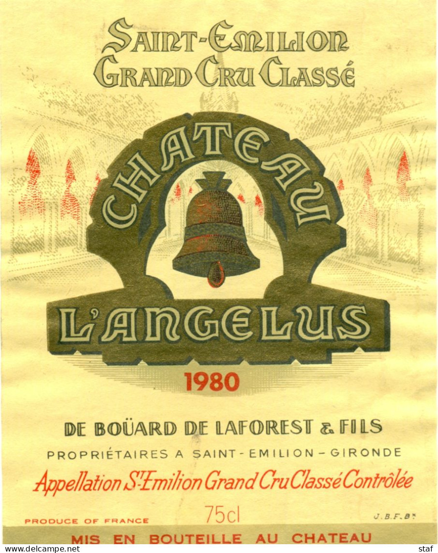 (M23) Etiquette - Etiket - Château L'Angelus - Saint-Emilion 1980 - Autres & Non Classés