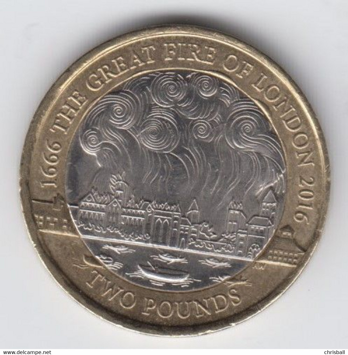 Great Britain UK £2 Two Pound Coin 2016 (Great Fire Of London) - Circulated - 2 Pond