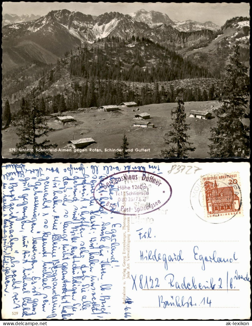 Schliersee Untere Schönfeld-Almen Gegen Rofan, Schinder Und Guffert 1966 - Schliersee