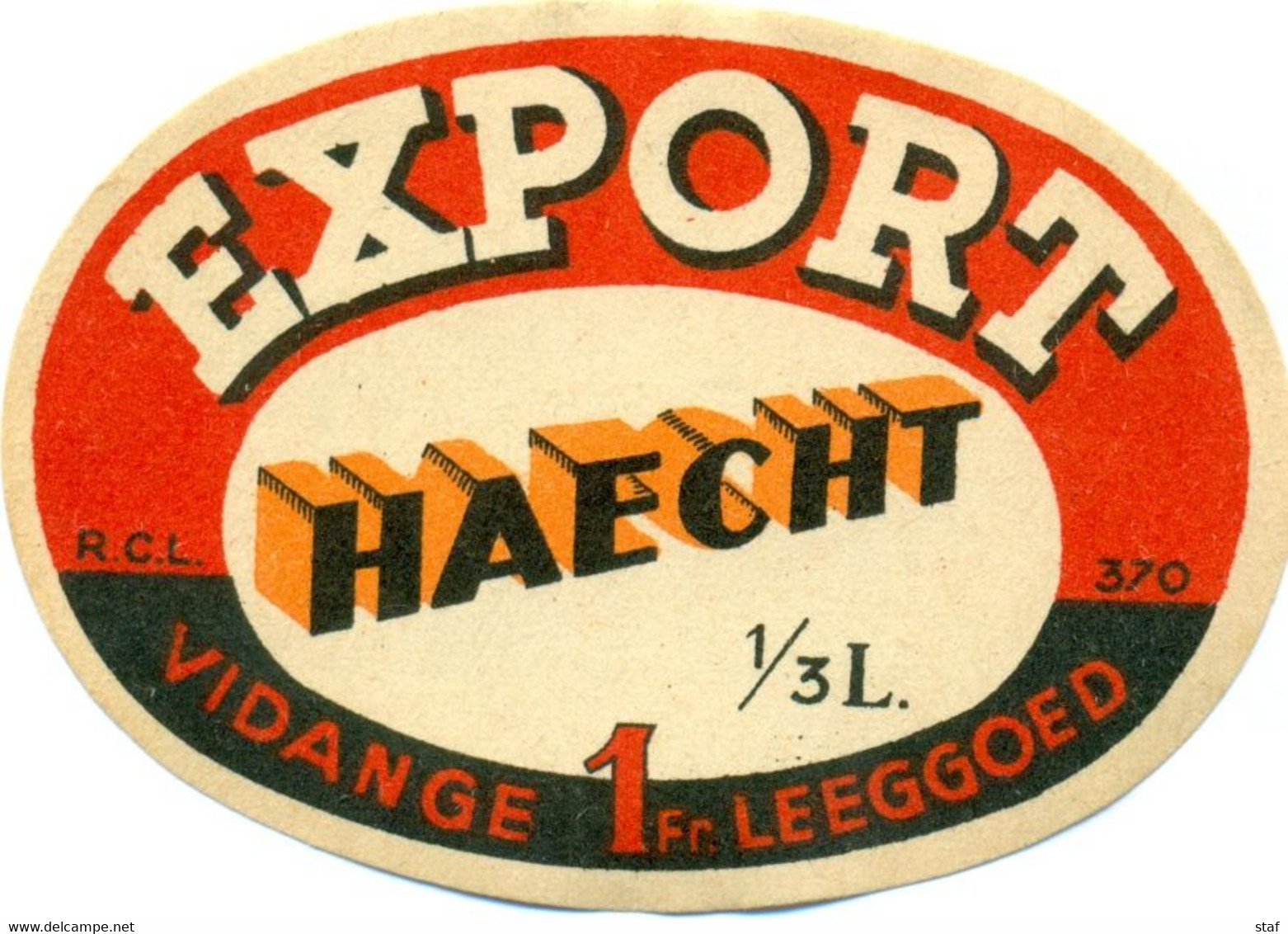 Oud Etiket / Ancienne étiquette Bier Bière : Export - Brouwerij Haecht - Bière