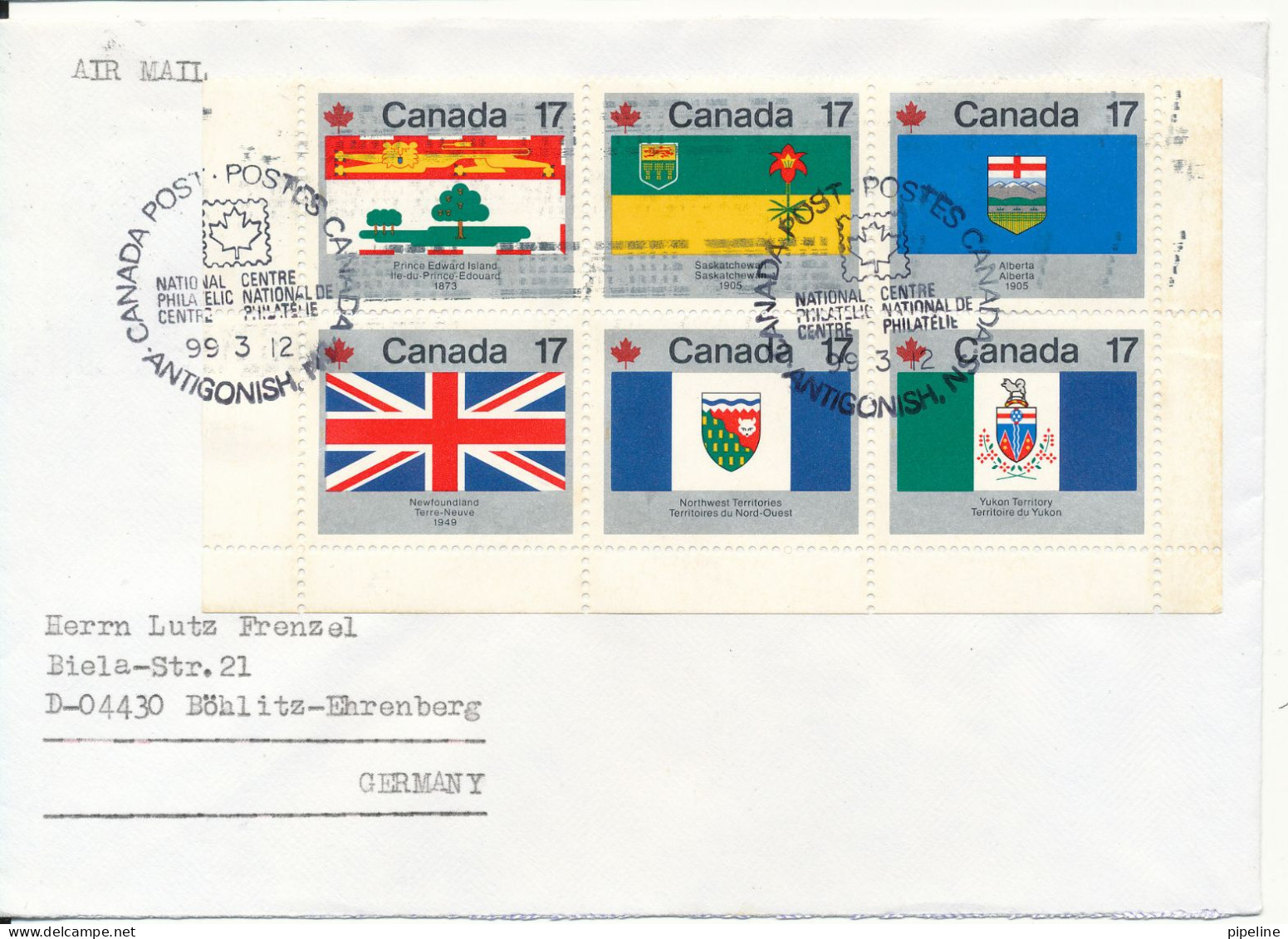 Canada Cover Sent To Germany Antigonish N.S 12-3-1999 Topic Stamps - Storia Postale