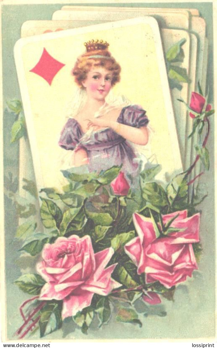 Playing Cards With Roses, Pre 1910 - Cartas