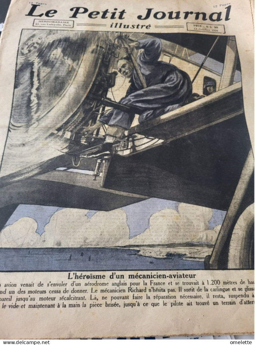 P J 24 HEROISME D UN MECANICIEN AVIATEUR/CYCLISME VANDERSTUYET / FEMMES EN DUEL /SAINT GENIES INONDATIONS ACCIDENT TRAIN - Le Petit Journal