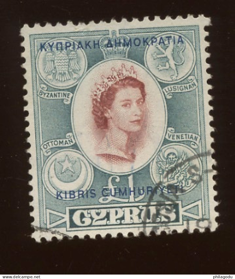 1960 Chypre 1 £ Old Coins Monnaie  Yv. 188 Ø Cote 85,00 Euros - Usados