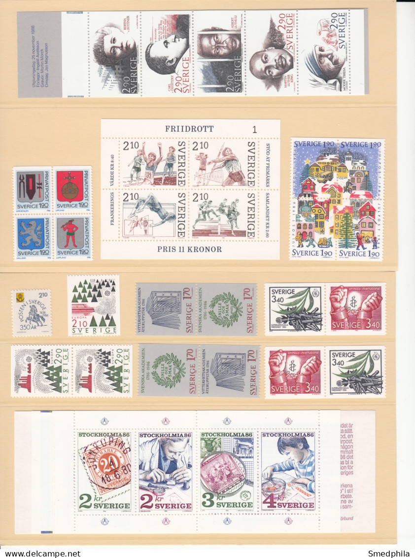 Sweden 1986 - Full Year MNH ** - Komplette Jahrgänge