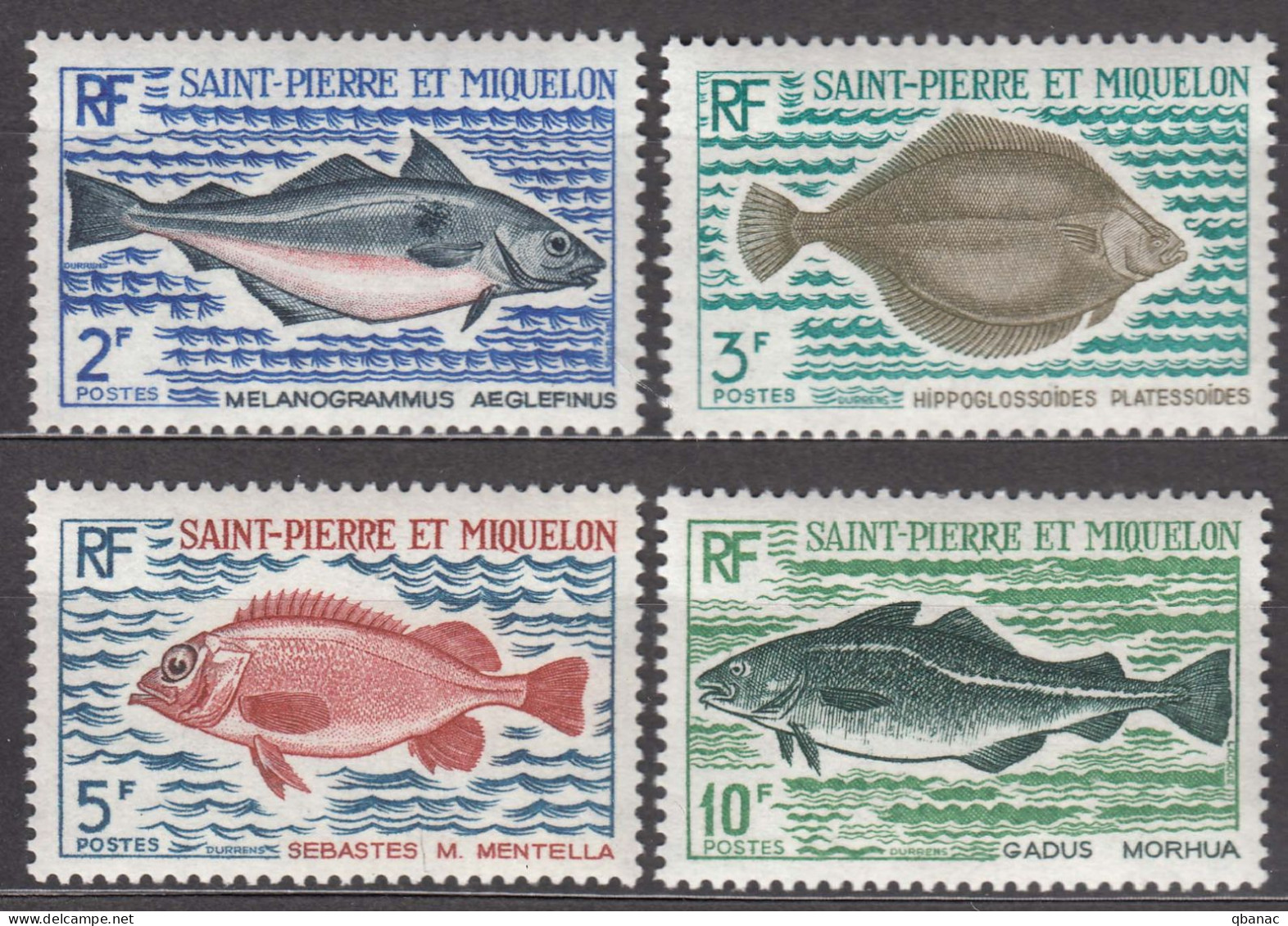 St. Pierre & Miquelon 1972 Fish Mi#478-481 Mint Never Hinged - Nuevos