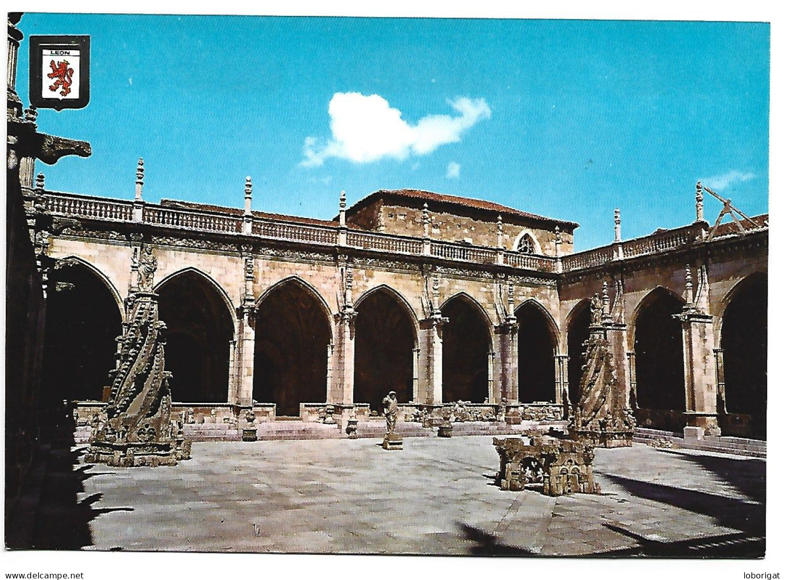 CATEDRAL, PATIO INTERIOR Y TERMAS ROMANAS / CATHEDRAL, HOT BAINS AND COURTYARD INSIDE.- LEON.- ( ESPAÑA ). - León