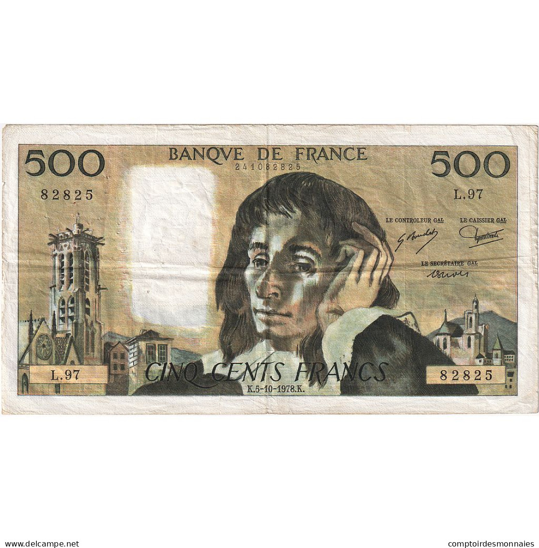 France, 500 Francs, Pascal, 1978, L.97, TTB, Fayette:71.18, KM:156d - 500 F 1968-1993 ''Pascal''