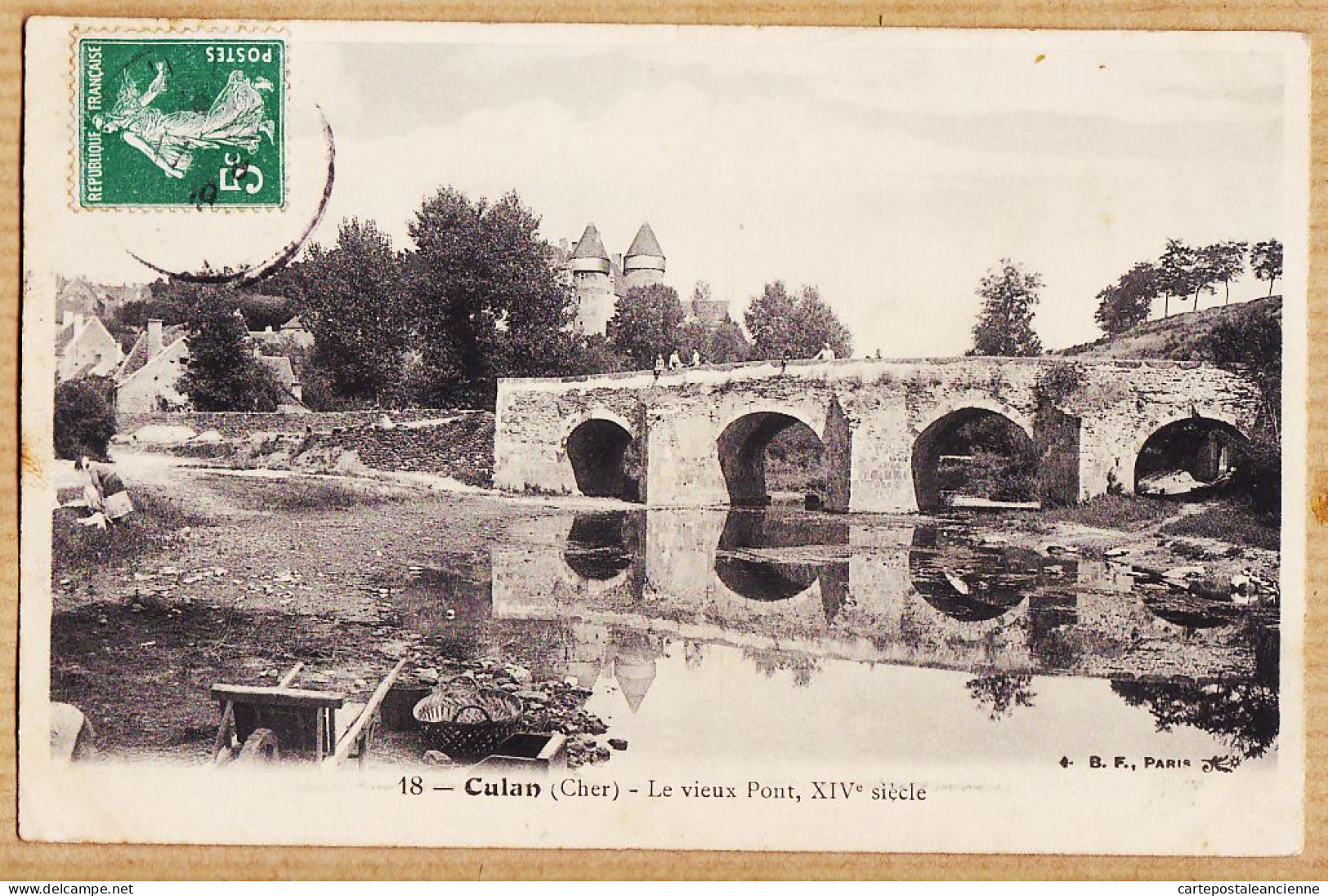 14405 / CULAN Cher Le Vieux Pont XIVe Siècle 1910s à AGAR Ateliers P.L.M 3 Rue Du Charolais Paris-B-F 18 - Culan
