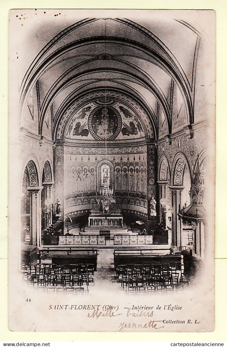 14371 / SAINT-FLORENT 18-Cher Intérieur De L'Eglise 04.07.1906 à PINARD Issoudun -NEURDEIN E.L N°44 - Saint-Florent-sur-Cher