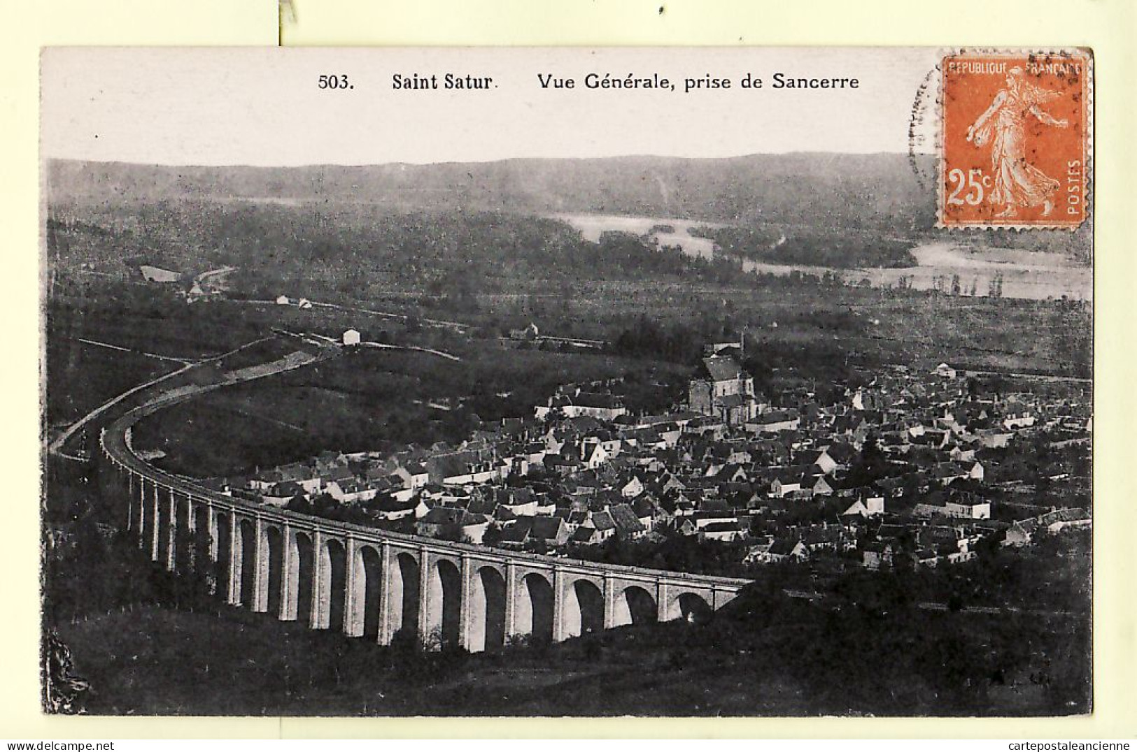14402 / SAINT-SATUR St 18-Cher Viaduc Vue Générale Prise De SANCERRE Extérieur Village  1910s A.G 503 - Saint-Satur