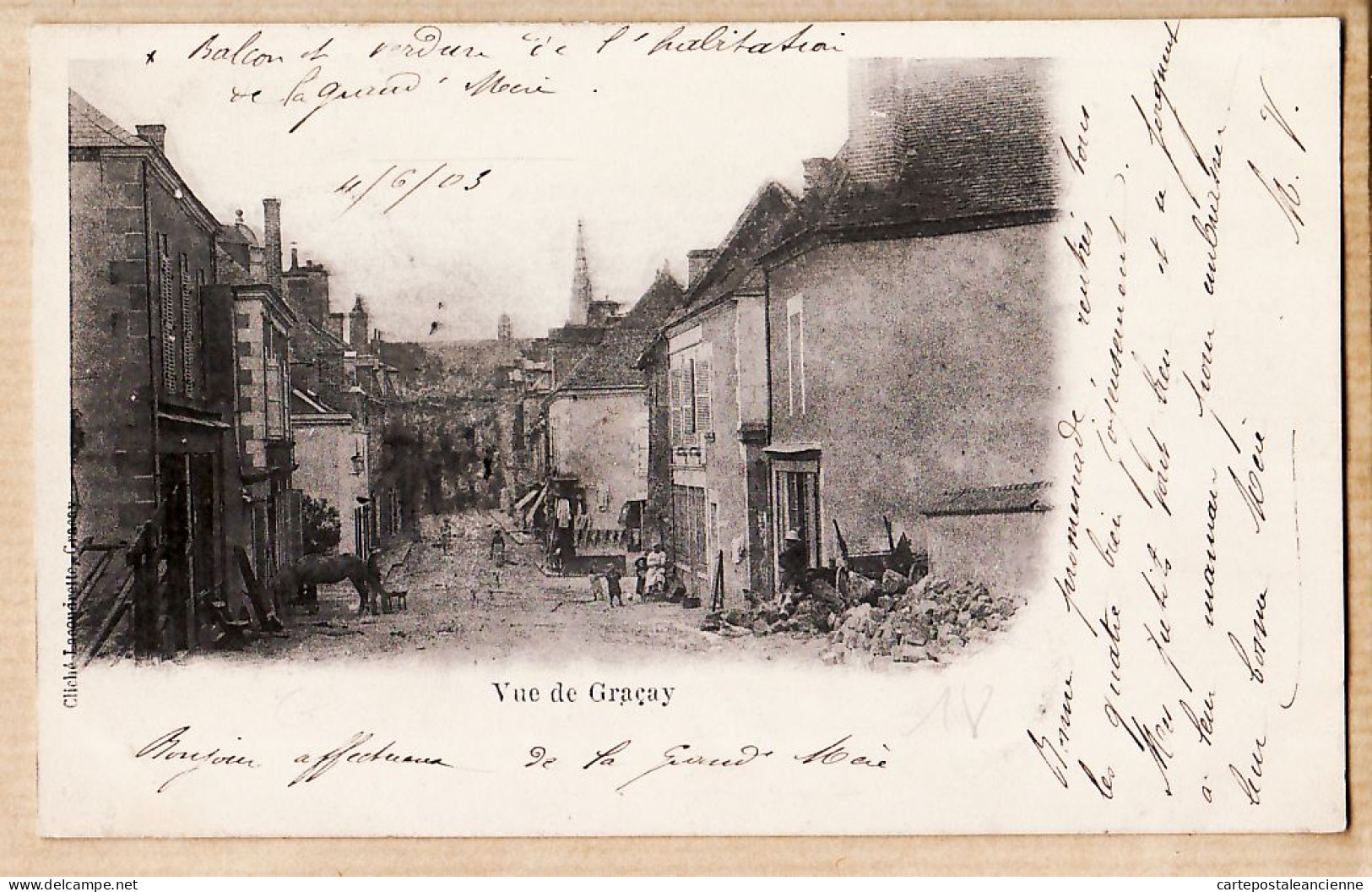 14404 / Peu Commun GRACAY 18-Cher Vuerue 1903 Maitresse Générale Couvent URSULINES Bourg-Cliché LACOUDRELLE - Graçay