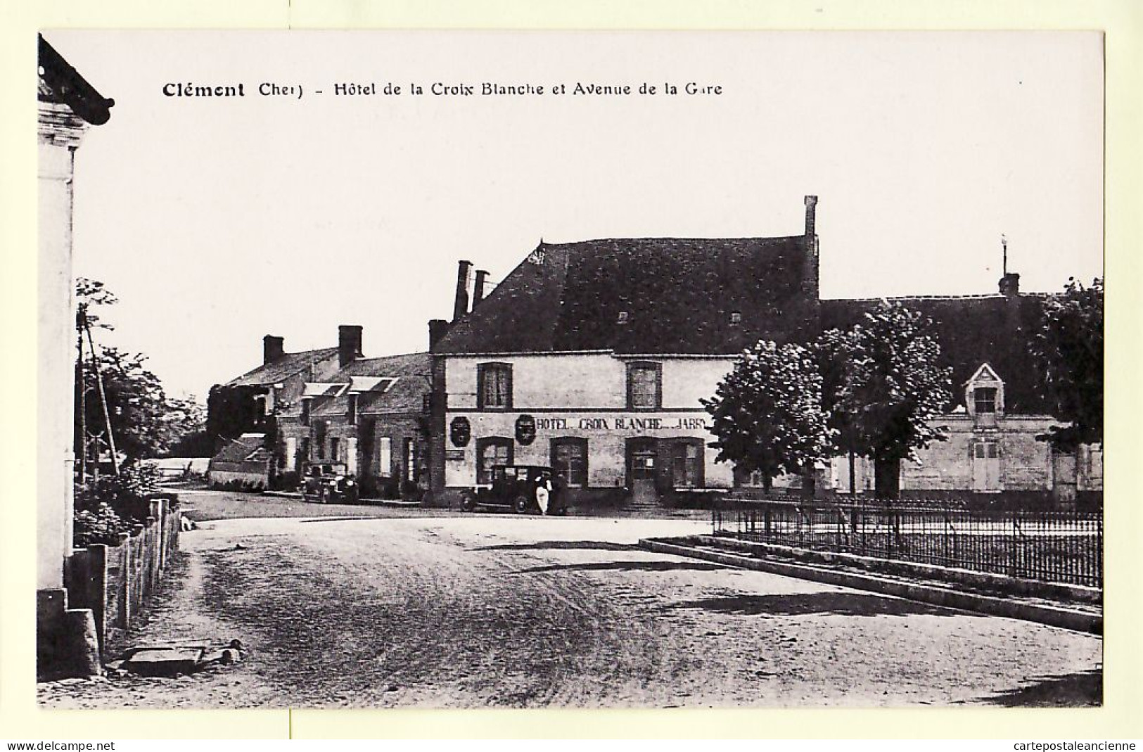 14394 / Peu Commun CLEMONT-sur-SAULDRE 18-Cher Hotel De La CROIX BLANCHE Et Avenue GARE 1930s- LENORMAND - Clémont