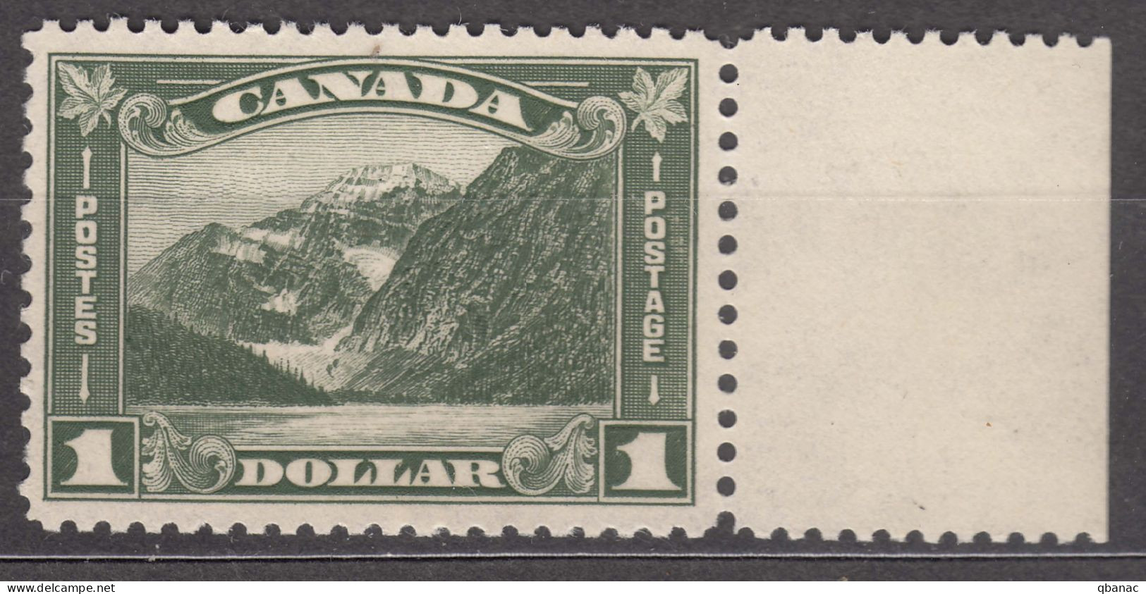 Canada 1930 1$ Olive Green, Cavell Mi#155 Scott#177 Mint Never Hinged - Neufs