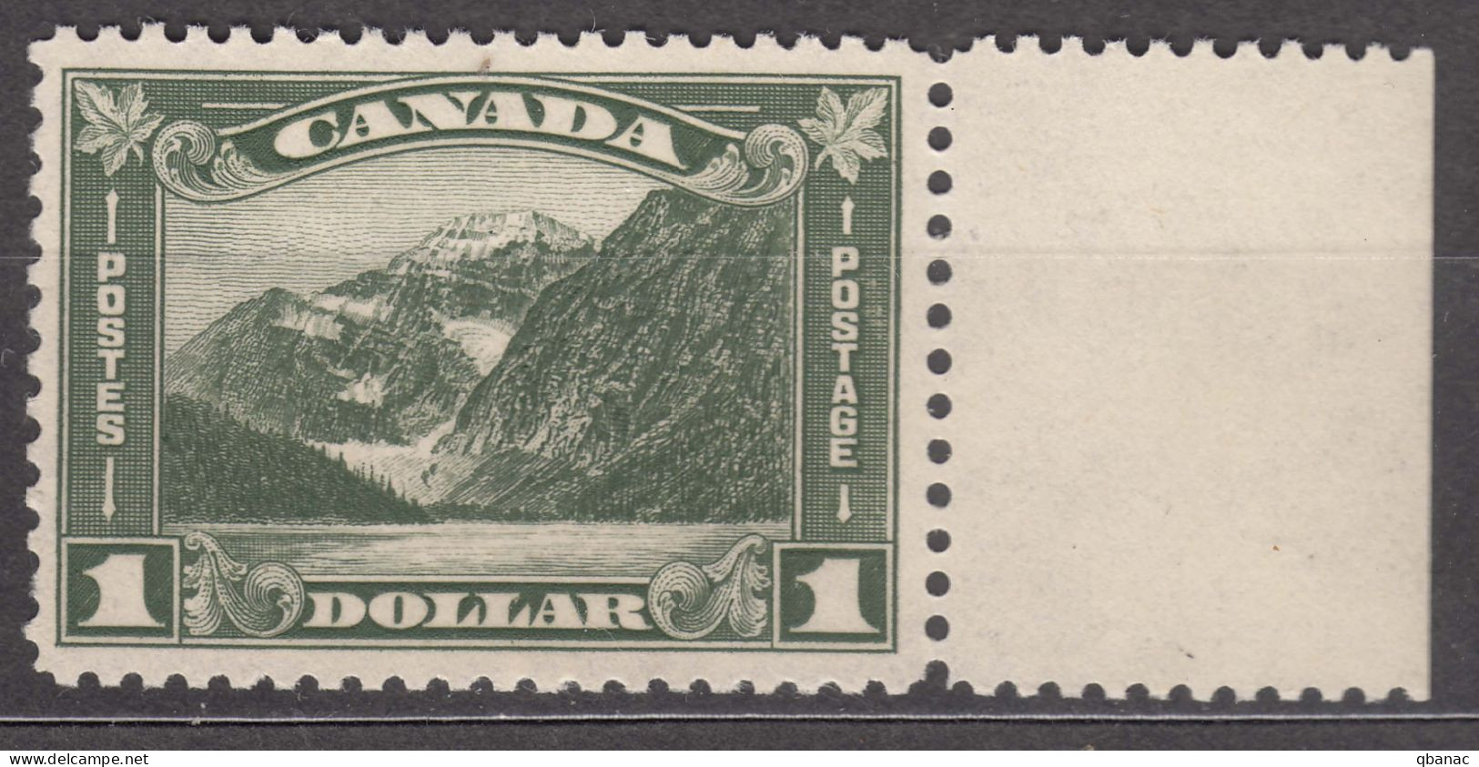 Canada 1930 1$ Olive Green, Cavell Mi#155 Scott#177 Mint Never Hinged - Ungebraucht