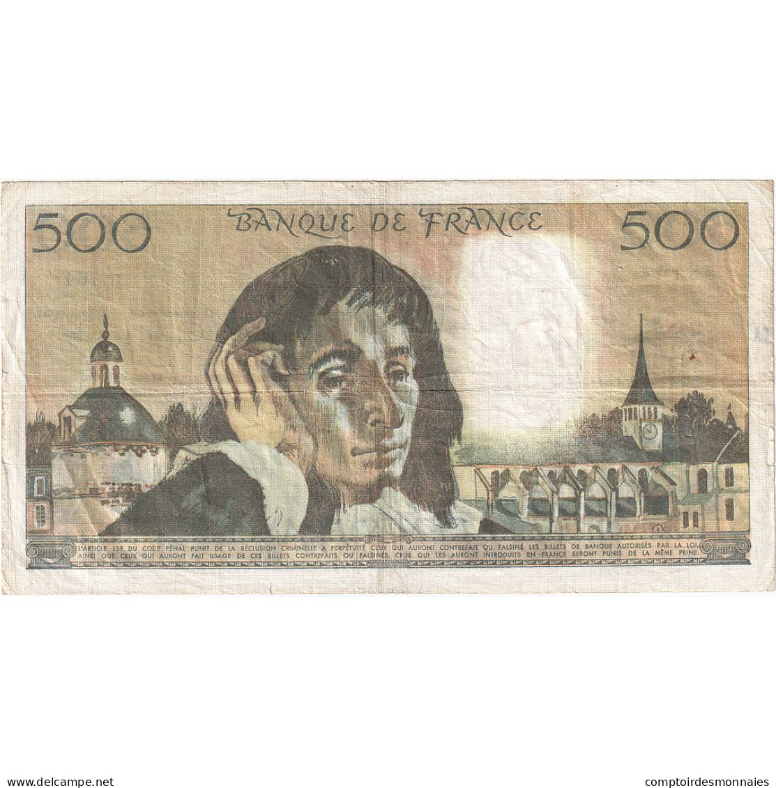 France, 500 Francs, Pascal, 1982, G.164, TB, Fayette:71.27, KM:156e - 500 F 1968-1993 ''Pascal''