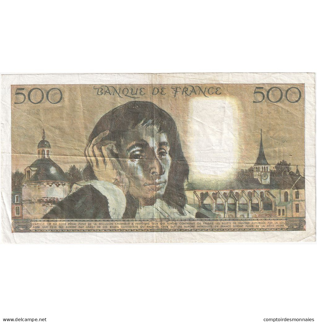 France, 500 Francs, Pascal, 1987, H.254, TTB, Fayette:71.35, KM:156f - 500 F 1968-1993 ''Pascal''