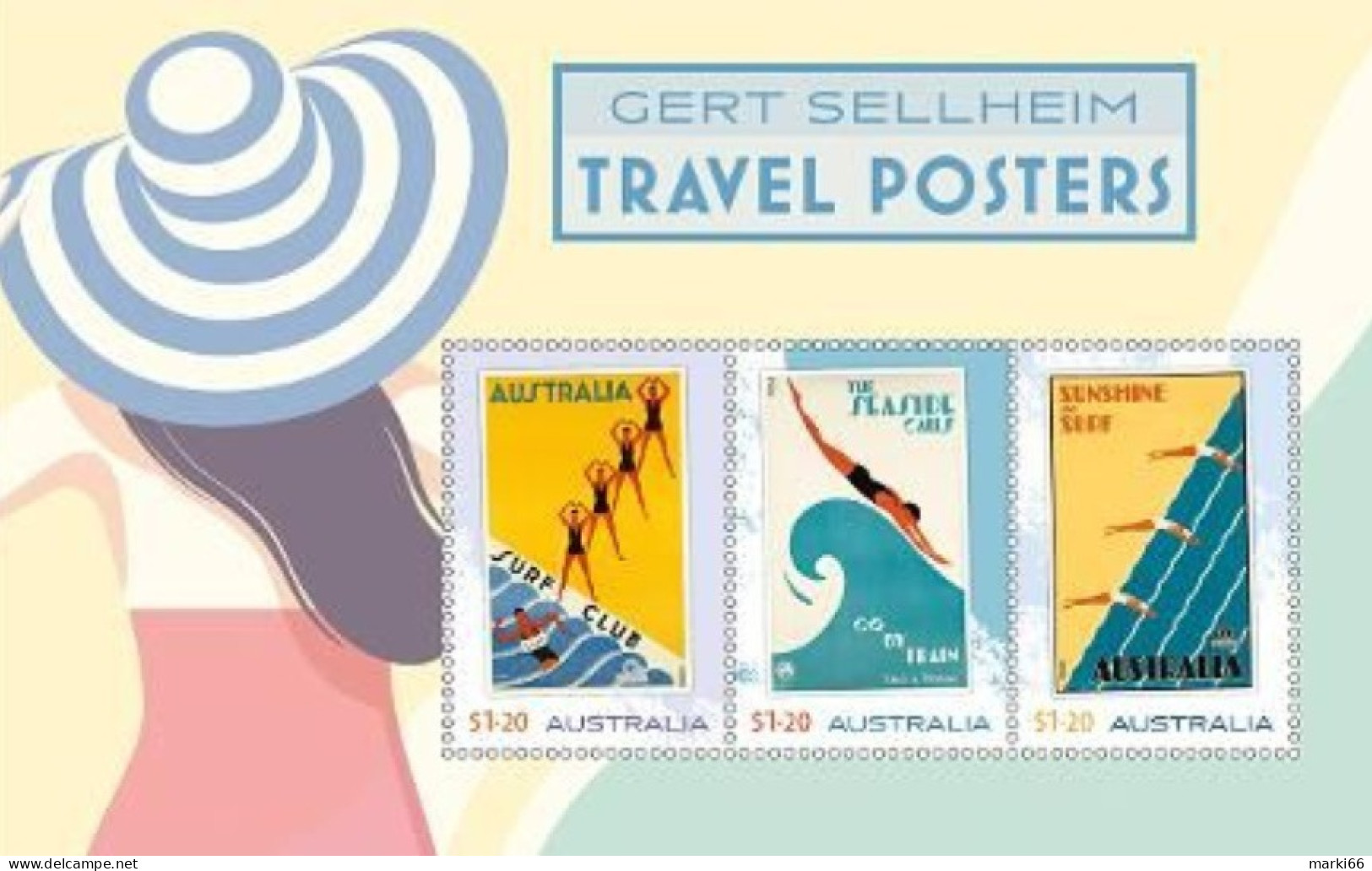 Australia - 2024 - Gert Sellheim Travel Posters - Mint Stamp Sheetlet - Ungebraucht