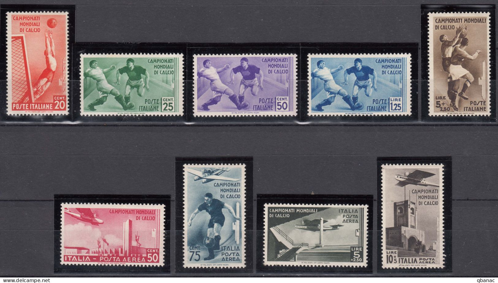 Italy Kingdom 1934 Calcio Sassone#357-361 And #A69-A73 Mi#479-487 Mint Never Hinged - Nuovi