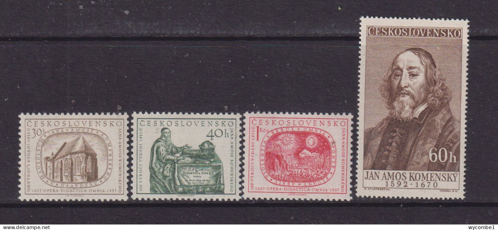 CZECHOSLOVAKIA  - 1957  Komensky Set  Never Hinged Mint - Unused Stamps