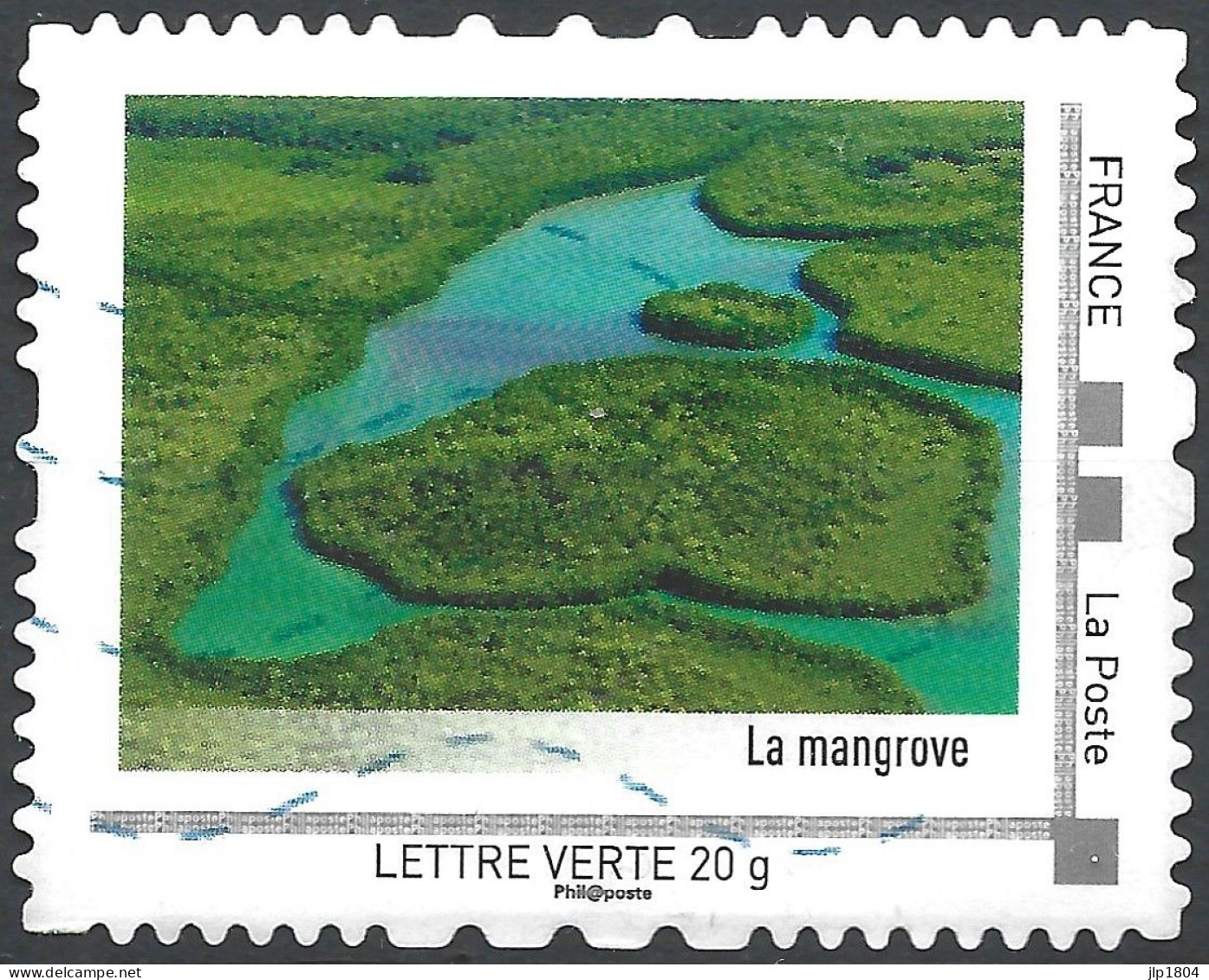 Montimbramoi  Guadeloupe : La Mangrove - Lettre Verte: Timbre Sur Support - Usados