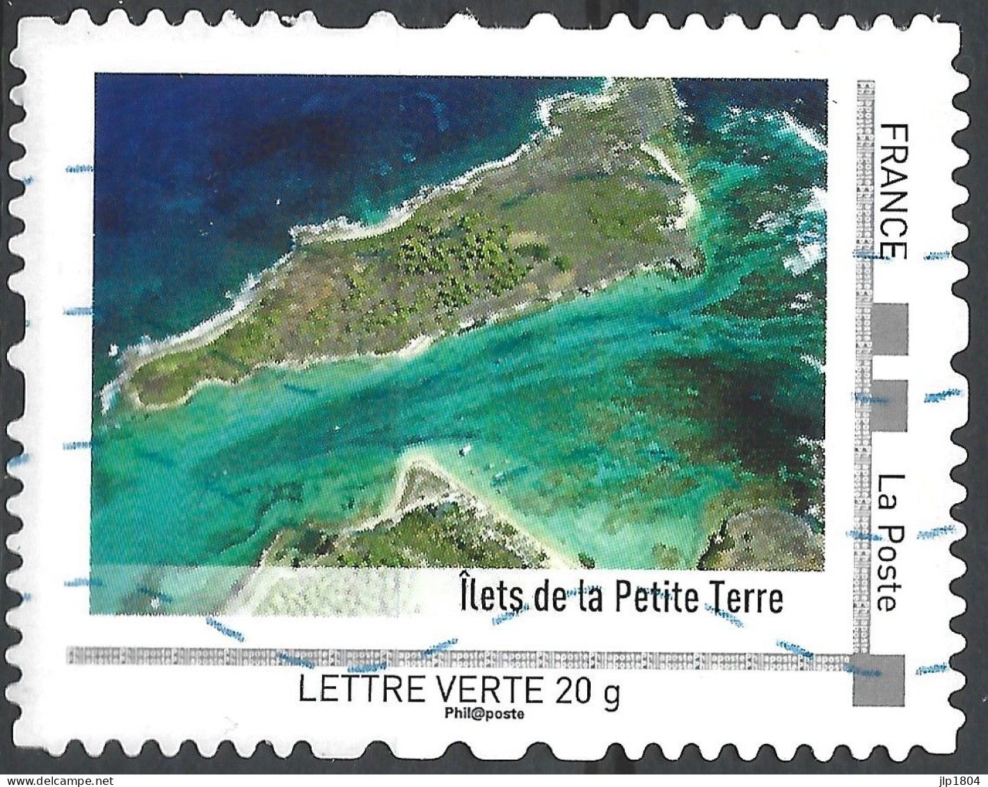 Montimbramoi  Guadeloupe : îlets De La Petite Terre - Lettre Verte: Timbre Sur Support - Used Stamps