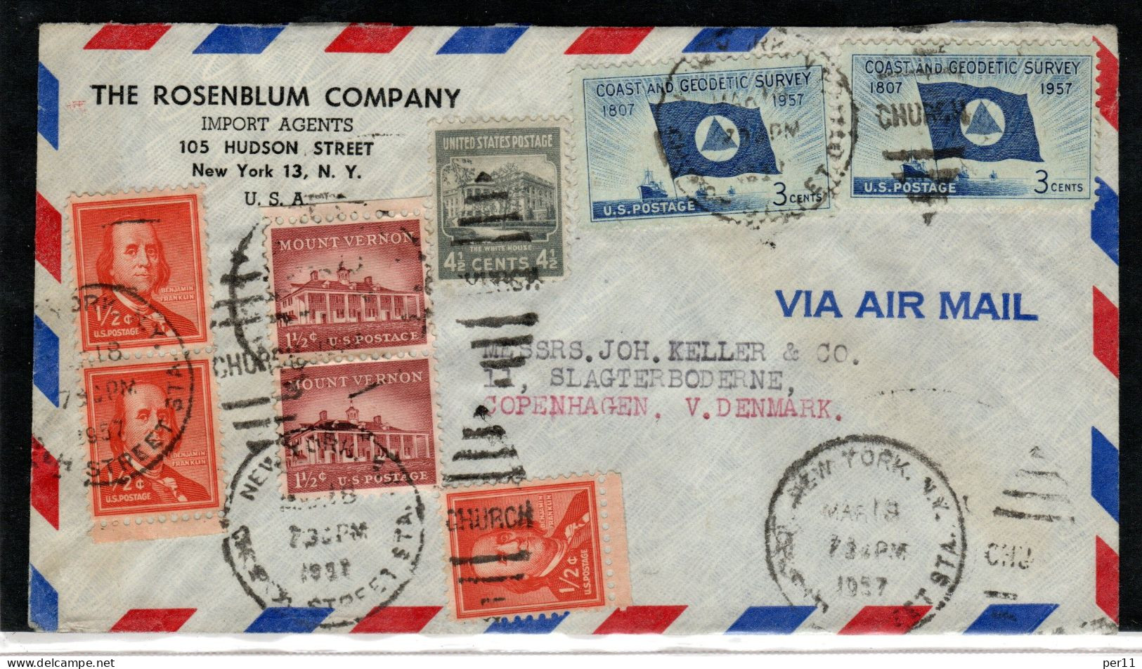 1957 6 Nice Letters  Send To Denmark (usa14) - Covers & Documents