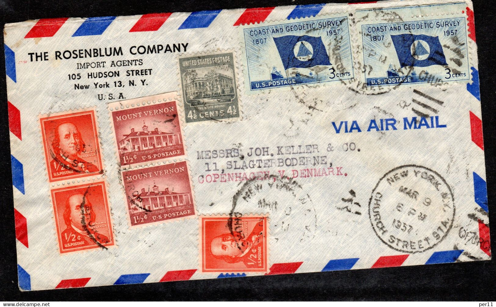 1957 6 Nice Letters  Send To Denmark (usa14) - Covers & Documents