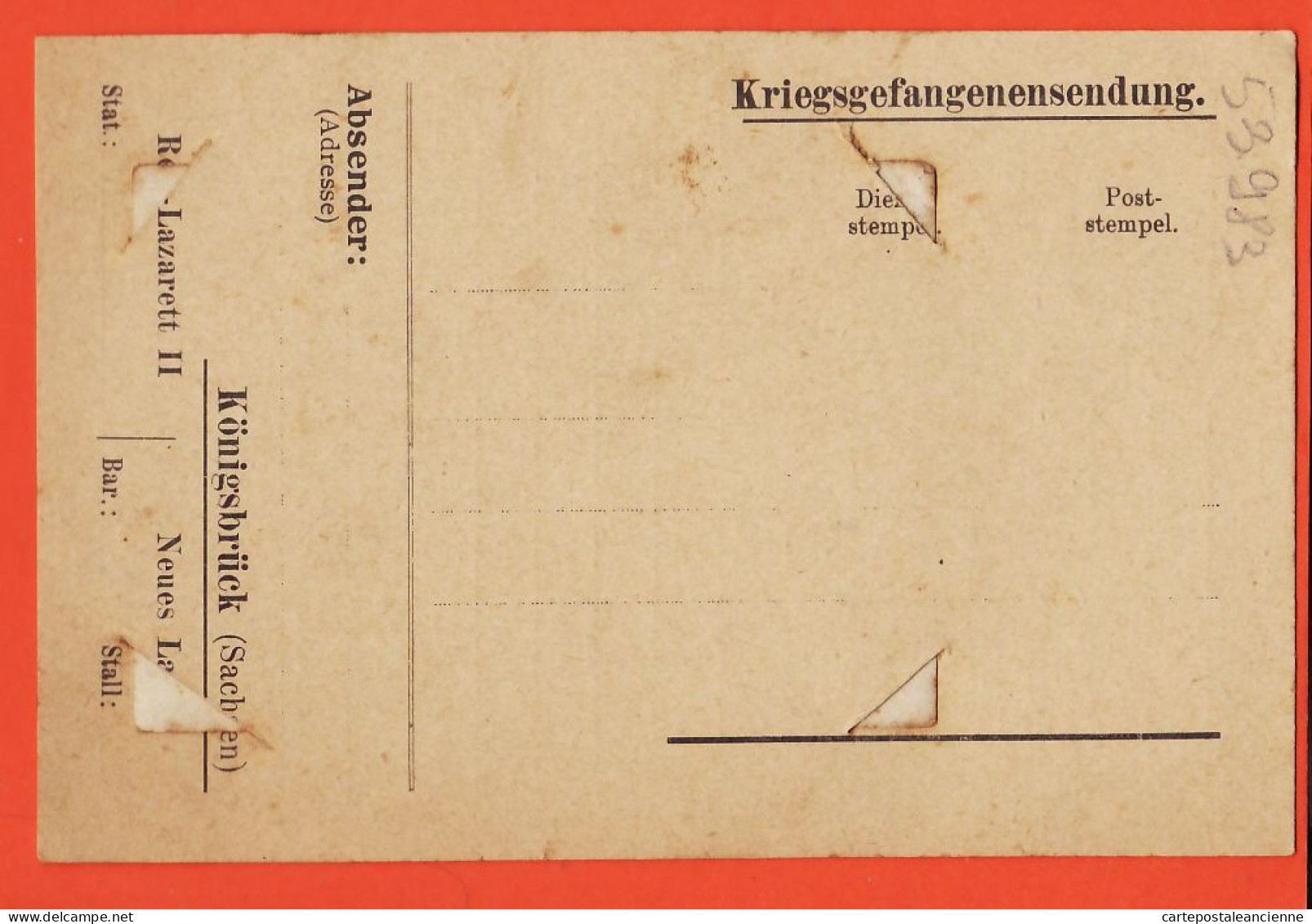 23543 / Kriegsgefangenenlager KÖNIGSBRÜCK Sachsen Res. LAZARETT II Neues Lager Ajouti Photo Poilu Prisonnier Français - Koenigsbrueck